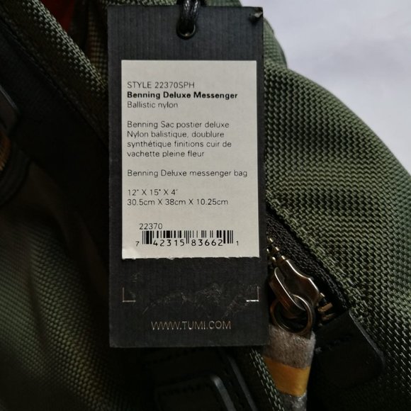 Tumi Alpha Bravo Benning Deluxe Messenger - Green & Orange - Picture 7 of 10